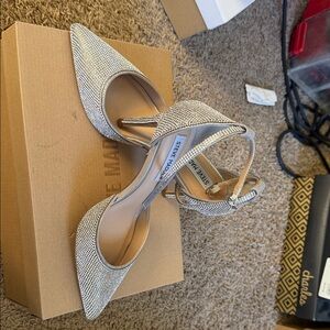 Steve Madden Sparkling Silver Heels. Size 7